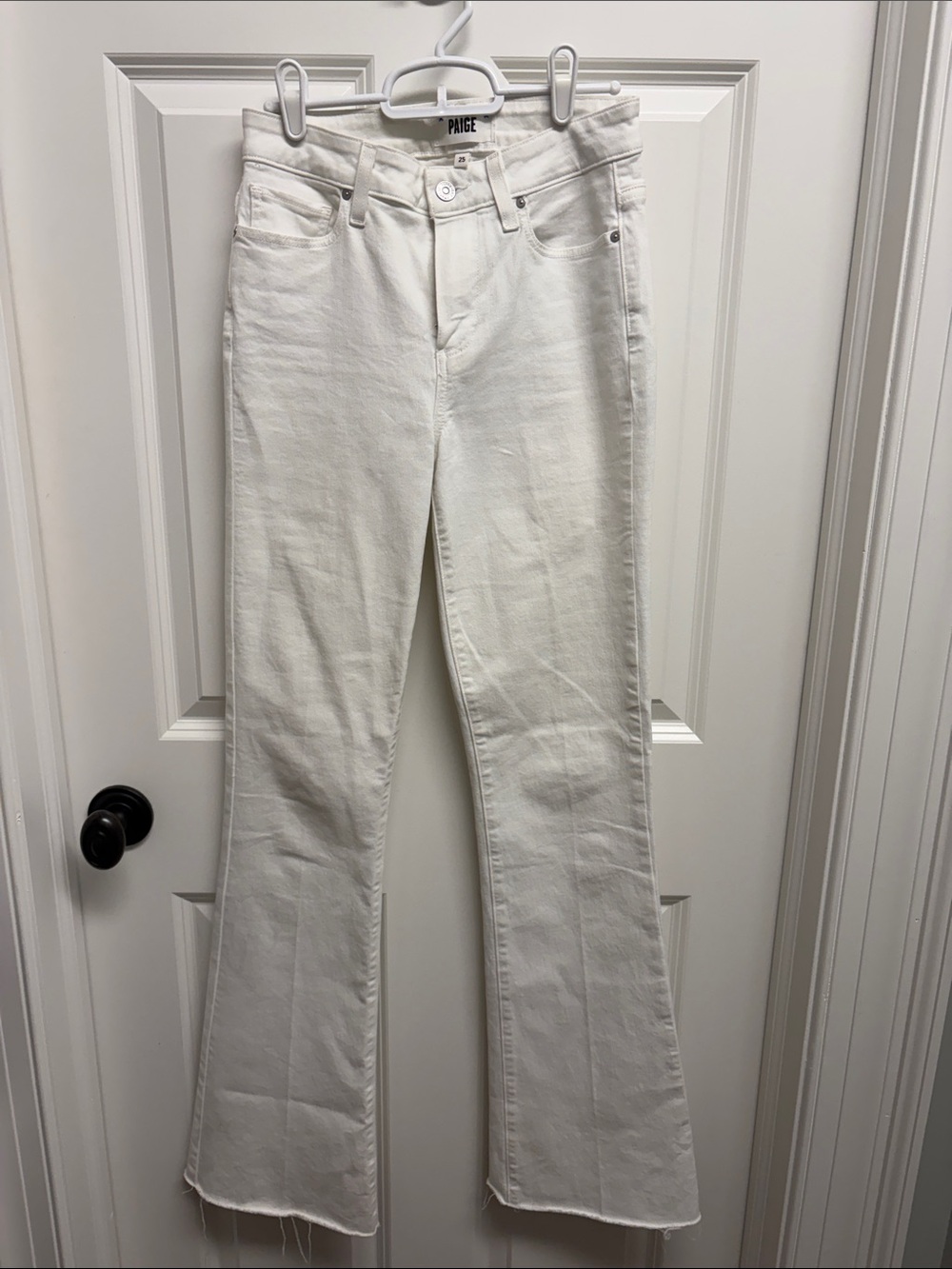 PAIGE White Flared High-Rise Laurel Canyon Jeans size 25